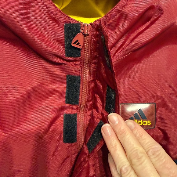 Youth Adidas 3 Stripe Pullover 1/4 Zip Jacket Maroon Hooded Size S - Picture 7 of 12